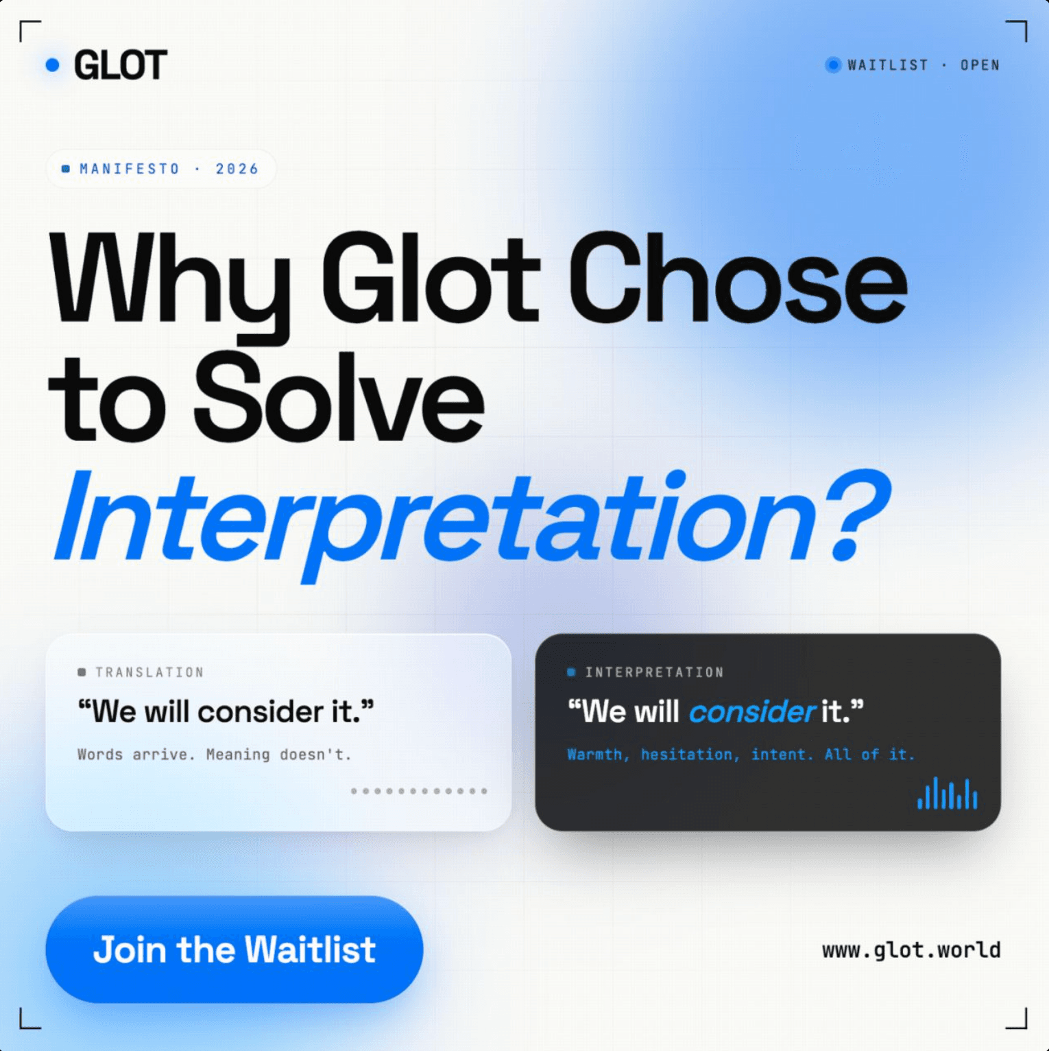 Why Glot Chose to Solve Interpretation?